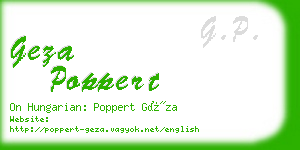 geza poppert business card